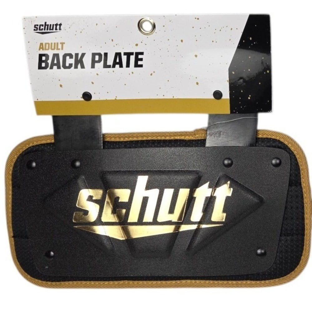 Schutt Adult Football Back Plate Black Gold‎ Shoulder Pad Protector OSFM NWT
